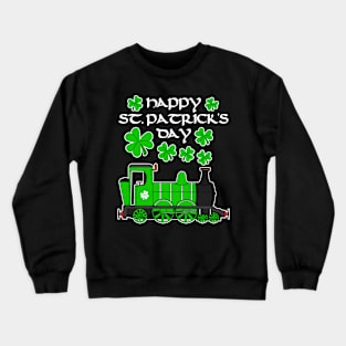 St. Patrick's Day Steam Train Model Railroad Enthusiast Crewneck Sweatshirt